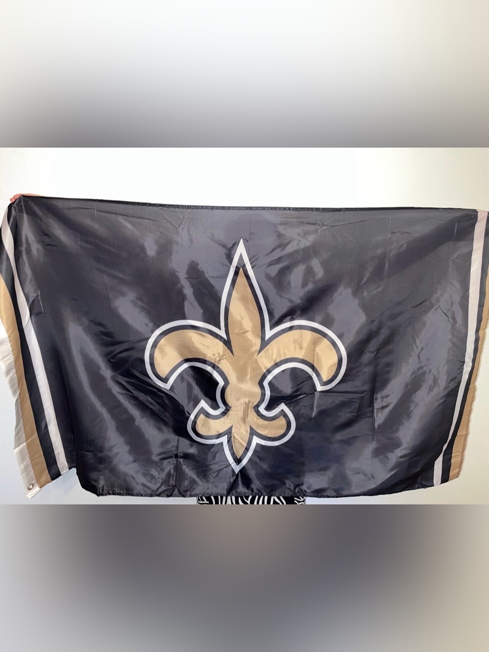 New Orleans Saints 3x5 Fleur De Lis Black Gold Banner Flag